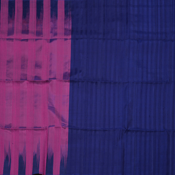 Hayagrivas Pink With Indigo Handloom Soft Silk Saree KBD1773A1-7