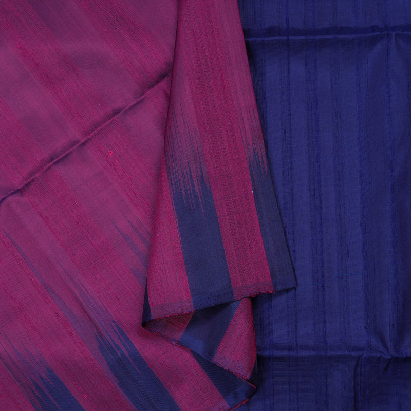 Hayagrivas Pink With Indigo Handloom Soft Silk Saree KBD1773A1-7