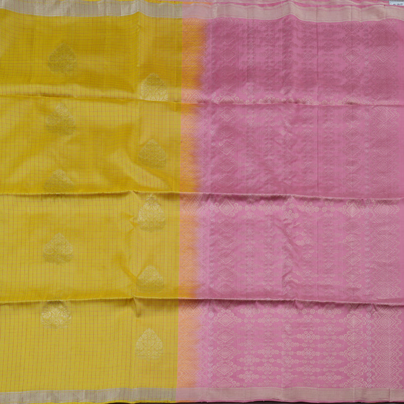 Hayagrivas Mustard Yellow Handloom Soft Silk Saree KBD1774A9-1