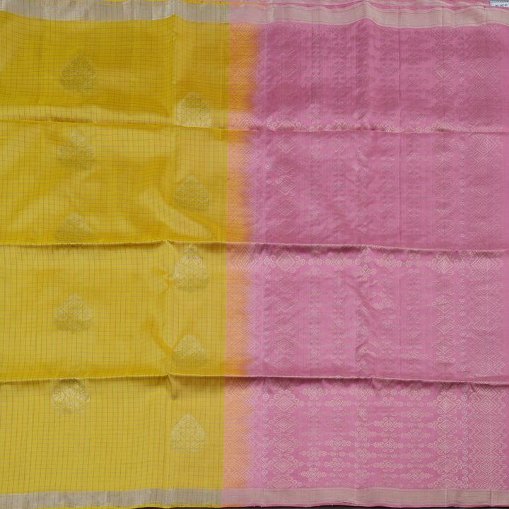 Hayagrivas Mustard Yellow Handloom Soft Silk Saree KBD1774A9-1