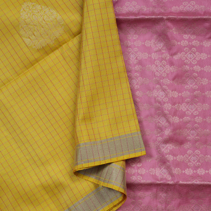 Hayagrivas Mustard Yellow Handloom Soft Silk Saree KBD1774A9-1