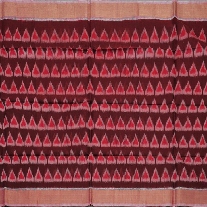 Hayagrivas Araku Maroon Pure Kora Silk Cotton Saree with Baby Pink Border KBD1775A1-1