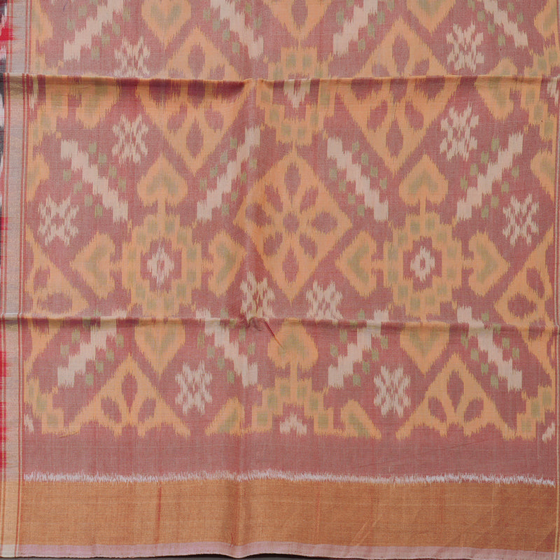 Hayagrivas Araku Maroon Pure Kora Silk Cotton Saree with Baby Pink Border KBD1775A1-1