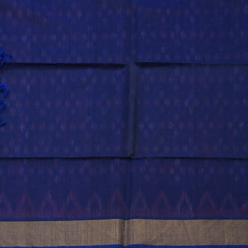 Hayagrivas Handloom Wine Maroon Ikkat Kora Silk Cotton Saree with Deep Royal Blue Border KBD1775A1-44