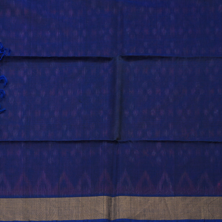 Hayagrivas Handloom Wine Maroon Ikkat Kora Silk Cotton Saree with Deep Royal Blue Border KBD1775A1-44