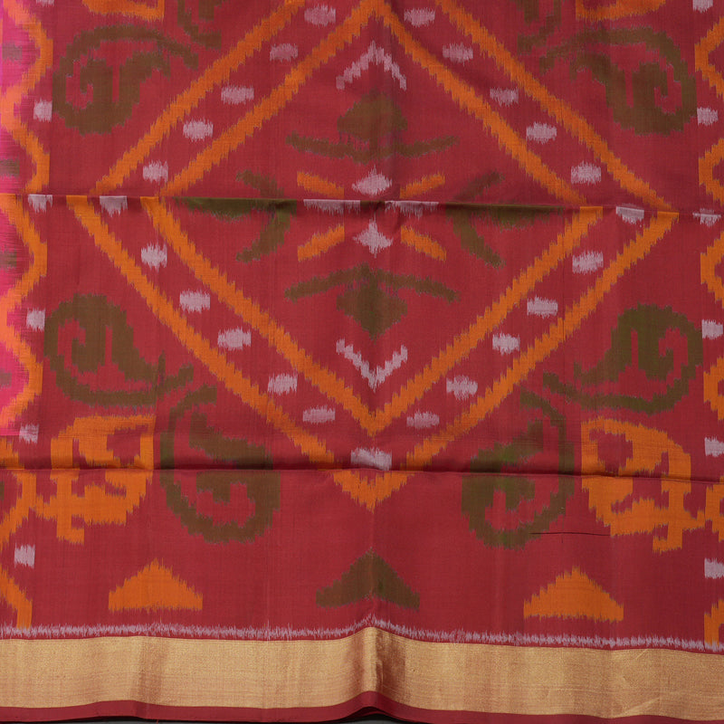 Hayagrivas Handloom Pink Soft Silk Saree with Maroon Border KBD1775A4-28