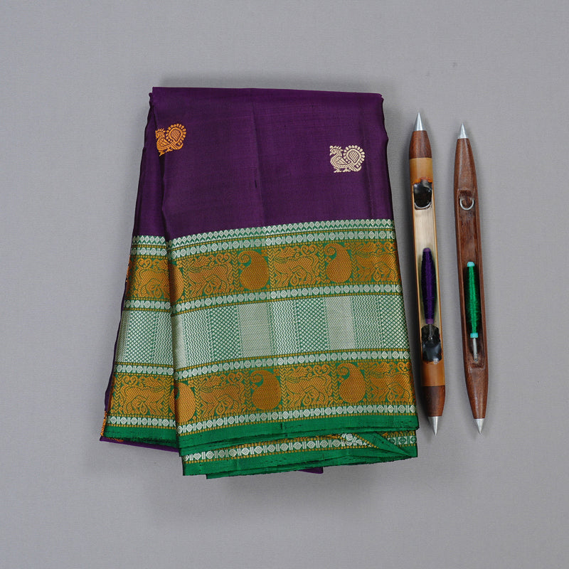 Hayagrivas Handloom Soft Silk Saree in Glamorous Purple KBD1776A12-1