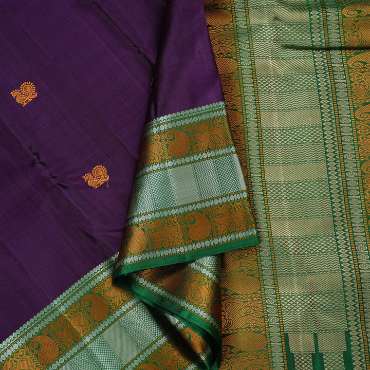 Hayagrivas Handloom Soft Silk Saree in Glamorous Purple KBD1776A12-1