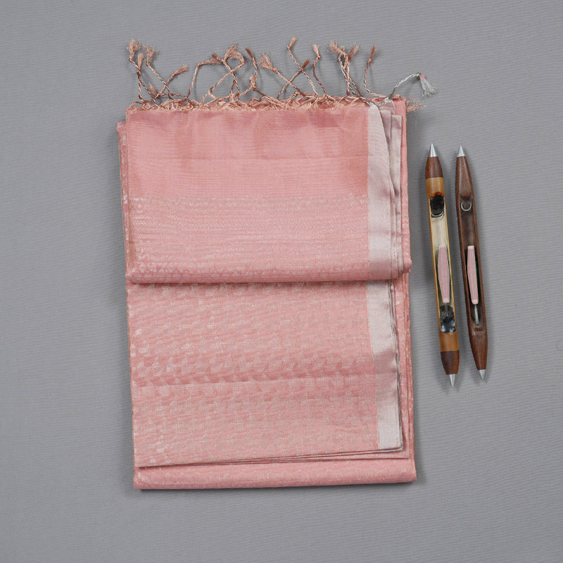 Hayagrivas Peach Tissue Handloom Soft Silk Saree KBD1776A14-2