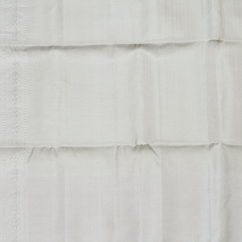 Hayagrivas Mild Parrot green Handloom Soft Silk Saree with Silver Grey Border KBD1776A6-1