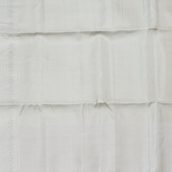 Hayagrivas Mild Parrot green Handloom Soft Silk Saree with Silver Grey Border KBD1776A6-1