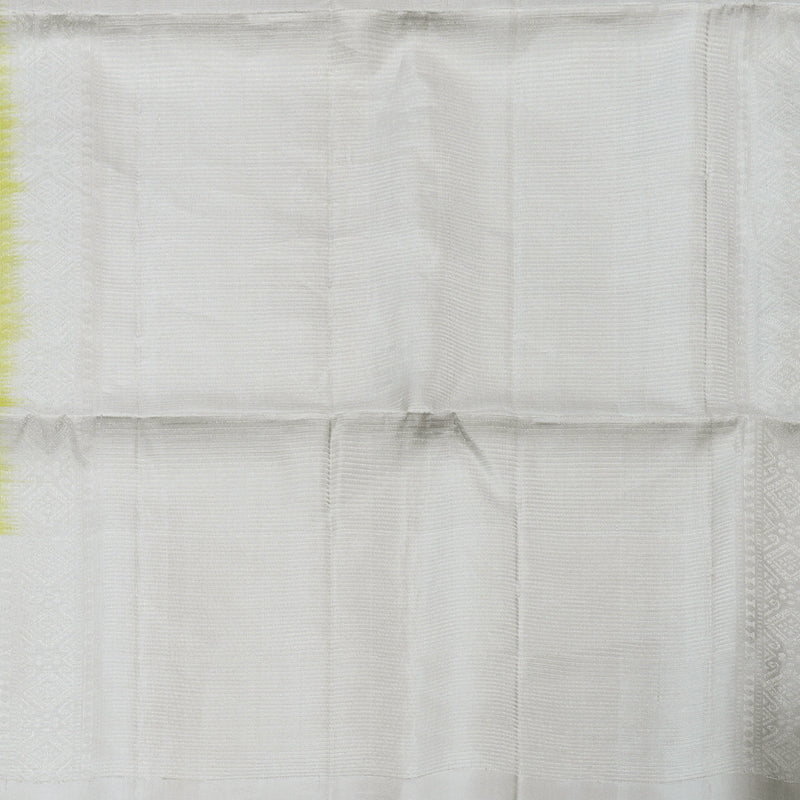 Hayagrivas Mild Parrot green Handloom Soft Silk Saree with Silver Grey Border KBD1776A6-1