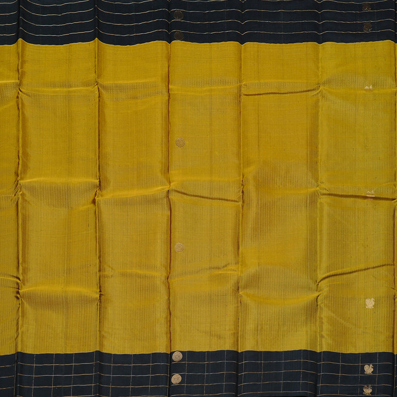 Hayagrivas Handloom Soft Silk Saree in Enchanting Dark Gold KBD1776A8-1