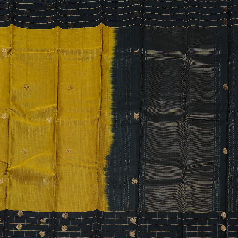 Hayagrivas Handloom Soft Silk Saree in Enchanting Dark Gold KBD1776A8-1