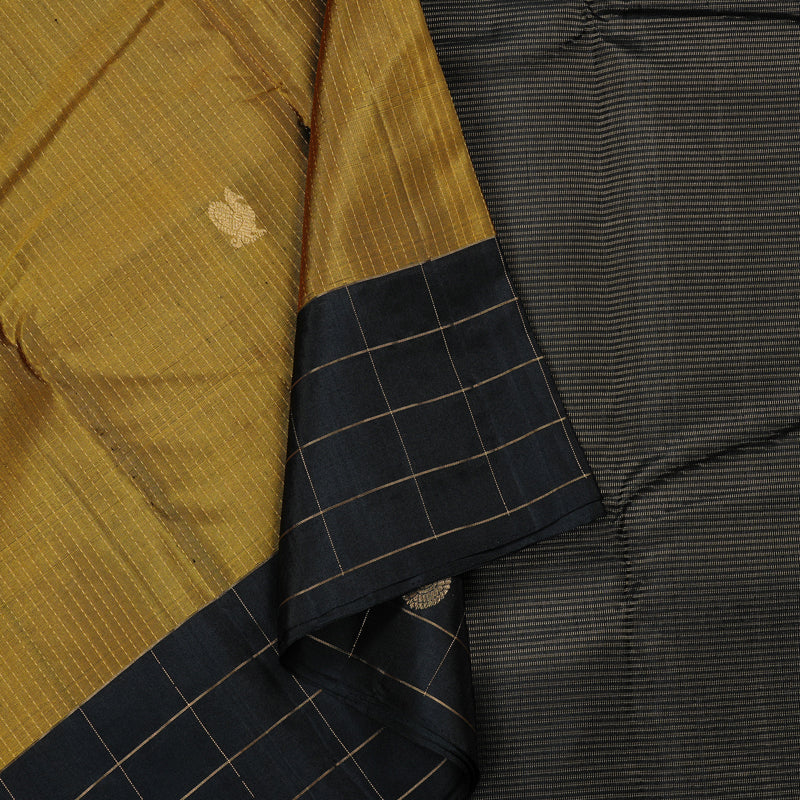 Hayagrivas Handloom Soft Silk Saree in Enchanting Dark Gold KBD1776A8-1