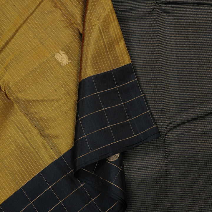 Hayagrivas Handloom Soft Silk Saree in Enchanting Dark Gold KBD1776A8-1