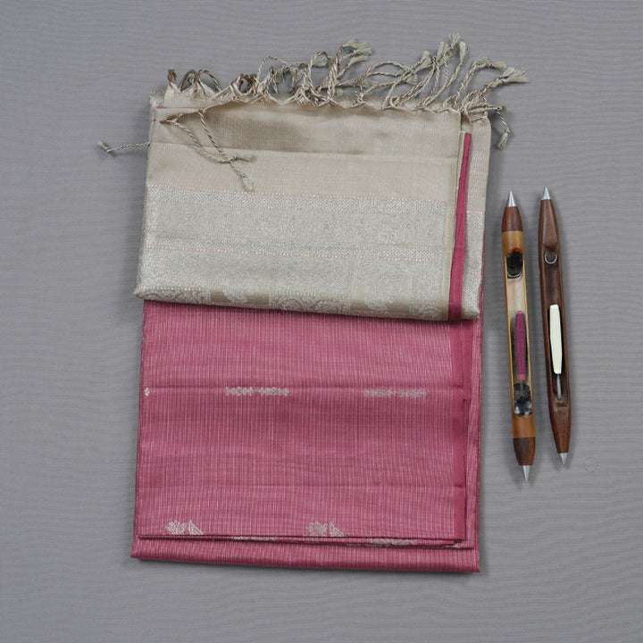 Hayagrivas Dark bubblegum Pink Handloom Soft Silk Saree KBD1777A8-1