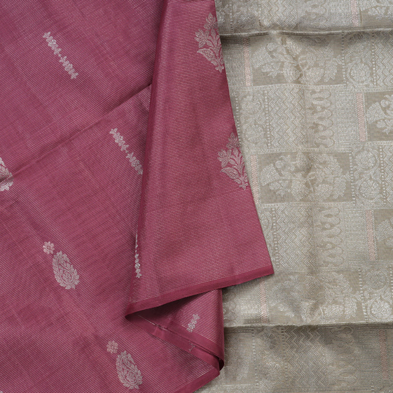 Hayagrivas Dark bubblegum Pink Handloom Soft Silk Saree KBD1777A8-1