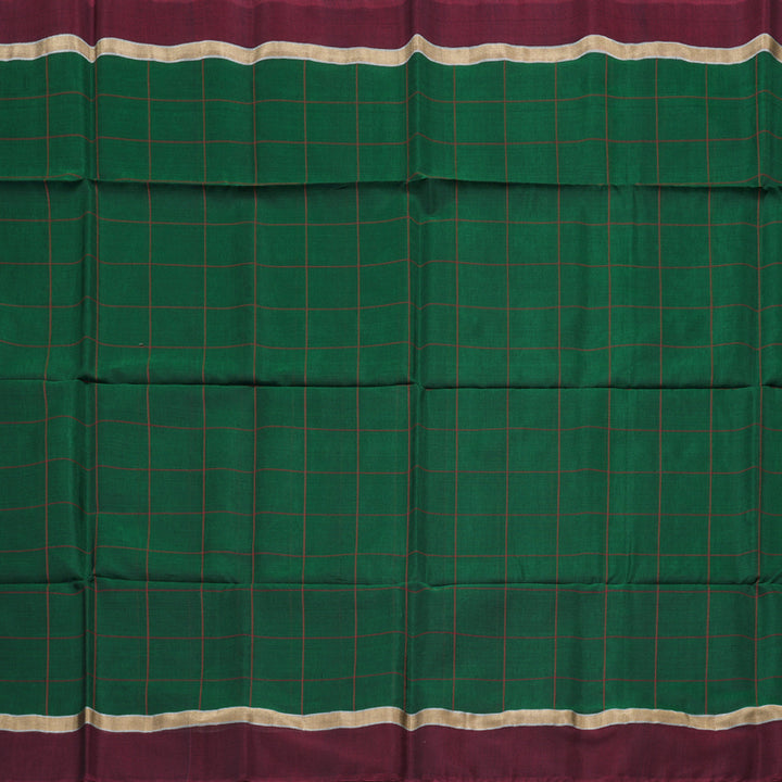 Hayagrivas Handloom Kora Silk Cotton Saree in Captivating Bottle Green KBD1779A1-4