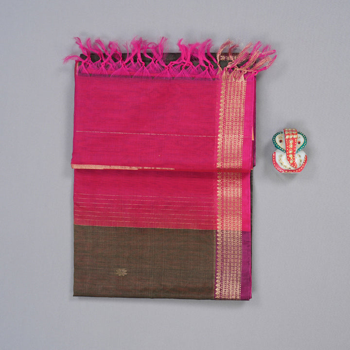 Hayagrivas Handloom Kora Silk Cotton Saree in Sophisticated Ash Grey Color KBD1779A2-106