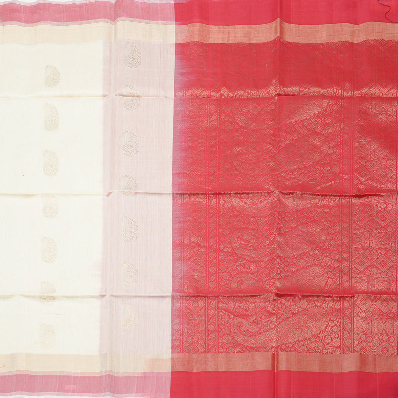 Hayagrivas Handloom Kora Silk Cotton Saree in Opulent White KBD1779A2-18