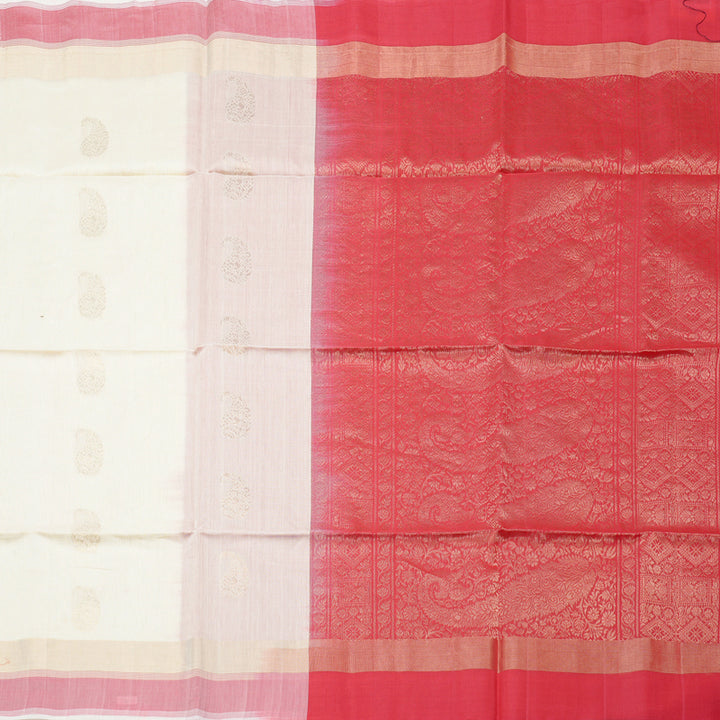 Hayagrivas Handloom Kora Silk Cotton Saree in Opulent White KBD1779A2-18