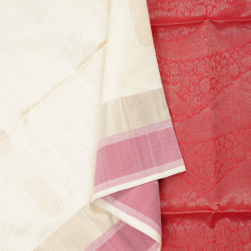 Hayagrivas Handloom Kora Silk Cotton Saree in Opulent White KBD1779A2-18