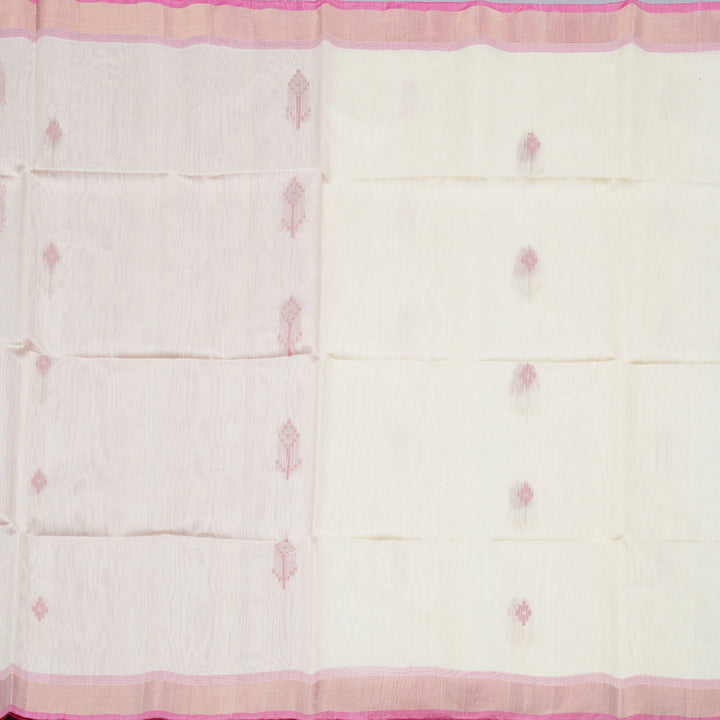 Hayagrivas Handloom Kora Silk Cotton Saree in Ethereal Half White Color KBD1779A2-24