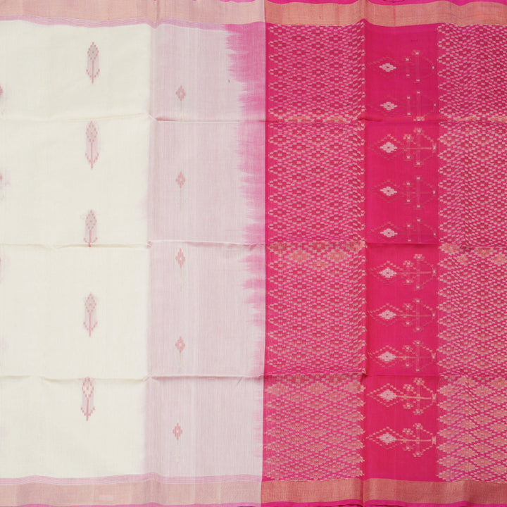 Hayagrivas Handloom Kora Silk Cotton Saree in Ethereal Half White Color KBD1779A2-24