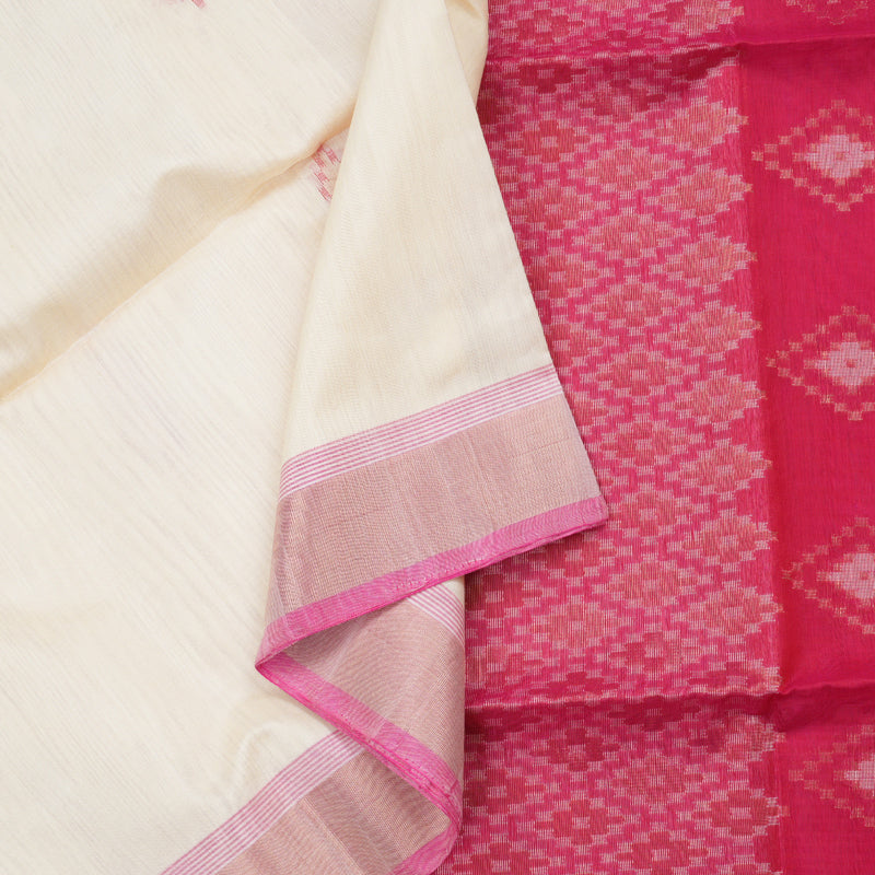 Hayagrivas Handloom Kora Silk Cotton Saree in Ethereal Half White Color KBD1779A2-24