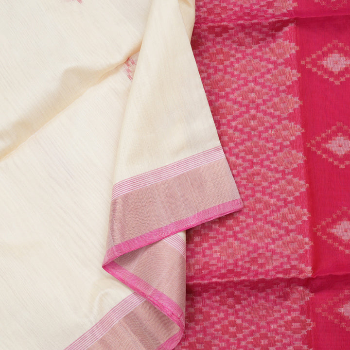 Hayagrivas Handloom Kora Silk Cotton Saree in Ethereal Half White Color KBD1779A2-24