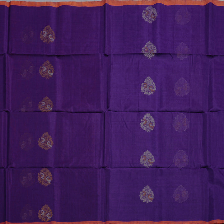Hayagrivas Handloom Kora Silk Cotton Saree in Enchanting Blue KBD1779A2-31