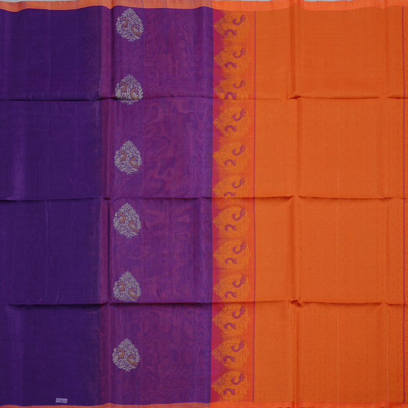 Hayagrivas Handloom Kora Silk Cotton Saree in Enchanting Blue KBD1779A2-31