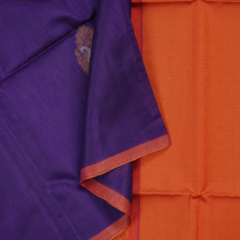 Hayagrivas Handloom Kora Silk Cotton Saree in Enchanting Blue KBD1779A2-31