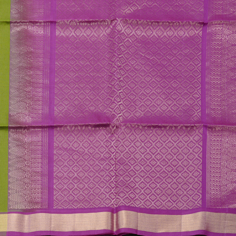 Hayagrivas Handloom Kora Silk Cotton Saree in Vivid Olive Green KBD1779A2-37