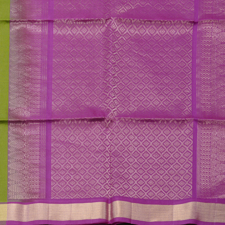 Hayagrivas Handloom Kora Silk Cotton Saree in Vivid Olive Green KBD1779A2-37