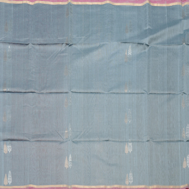 Hayagrivas Handloom Kora Silk Cotton Saree in Graceful Grey KBD1779A2-47