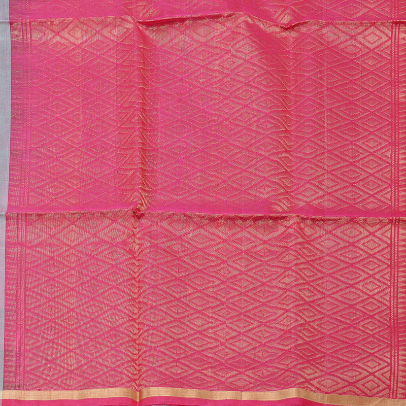 Hayagrivas Handloom Kora Silk Cotton Saree in Graceful Grey KBD1779A2-47