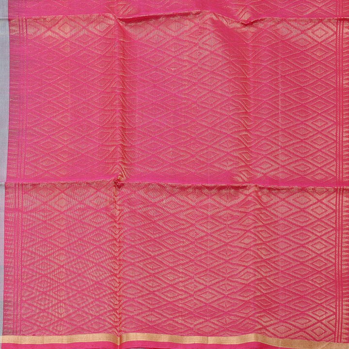 Hayagrivas Handloom Kora Silk Cotton Saree in Graceful Grey KBD1779A2-47