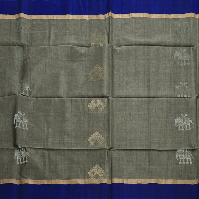 Hayagrivas Handloom Kora Silk Cotton Saree in Stunning Grey KBD1779A2-58