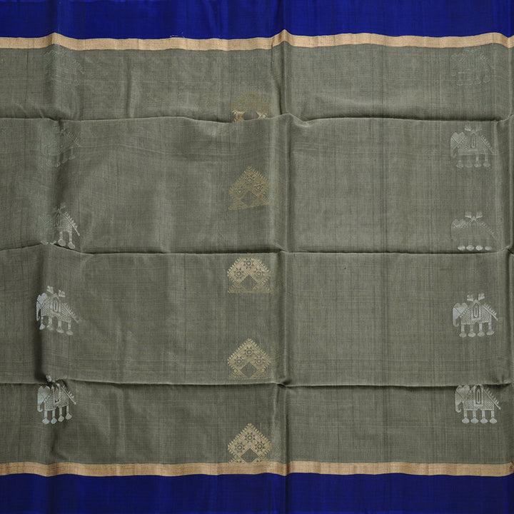 Hayagrivas Handloom Kora Silk Cotton Saree in Stunning Grey KBD1779A2-58