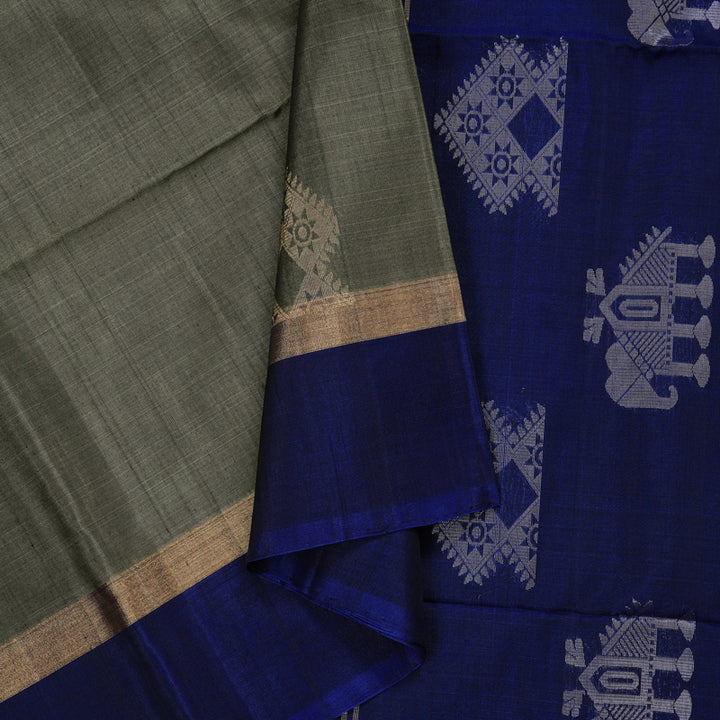 Hayagrivas Handloom Kora Silk Cotton Saree in Stunning Grey KBD1779A2-58
