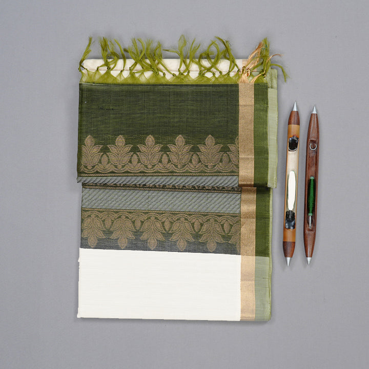 Hayagrivas Handloom Kora Silk Cotton Saree in Ethereal Half White KBD1779A2-67