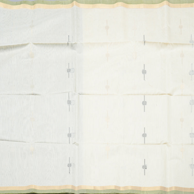 Hayagrivas Handloom Kora Silk Cotton Saree in Ethereal Half White KBD1779A2-67