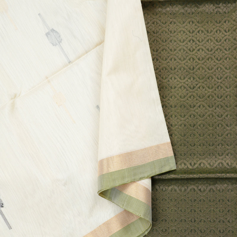 Hayagrivas Handloom Kora Silk Cotton Saree in Ethereal Half White KBD1779A2-67