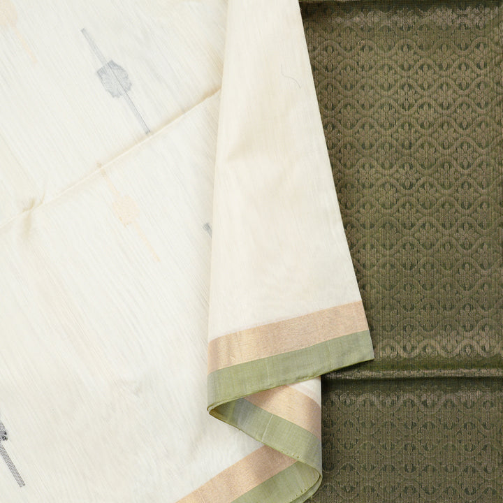 Hayagrivas Handloom Kora Silk Cotton Saree in Ethereal Half White KBD1779A2-67