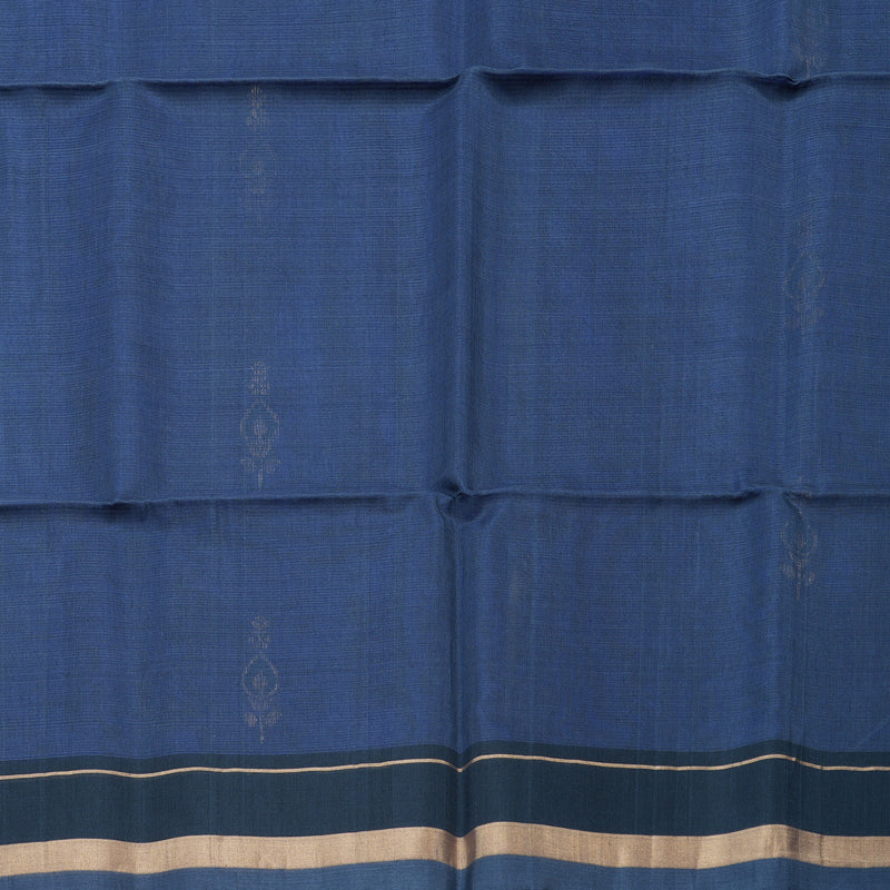 Hayagrivas Handloom Kora Silk Cotton Saree in Timeless Blue KBD1779A3-5