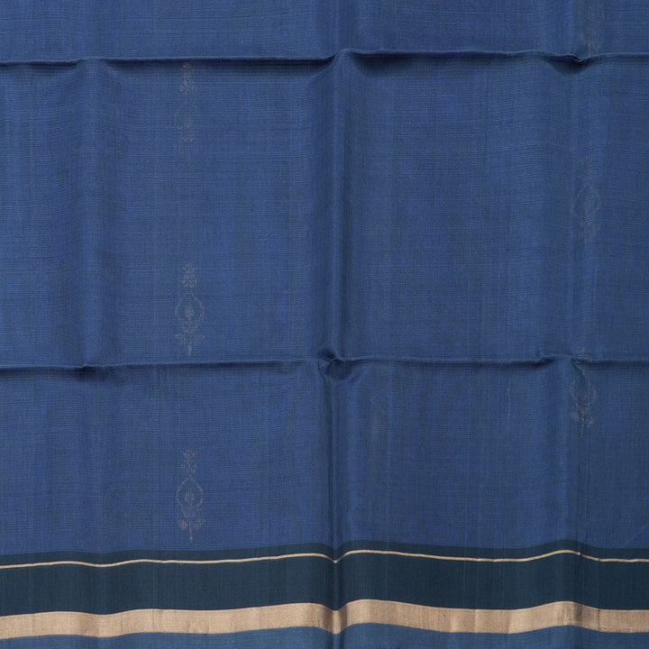 Hayagrivas Handloom Kora Silk Cotton Saree in Timeless Blue KBD1779A3-5