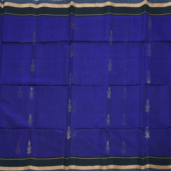 Hayagrivas Handloom Kora Silk Cotton Saree in Timeless Blue KBD1779A3-5