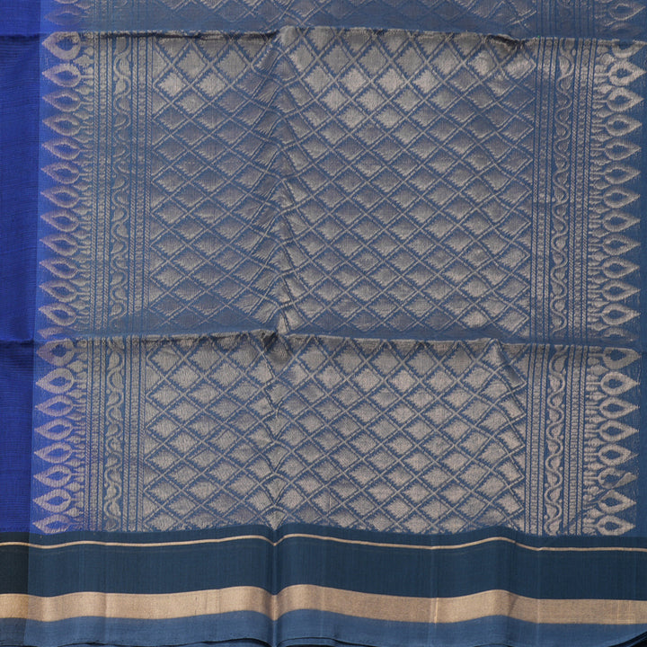 Hayagrivas Handloom Kora Silk Cotton Saree in Timeless Blue KBD1779A3-5